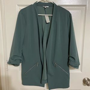 Ruched Sleeve Blazer